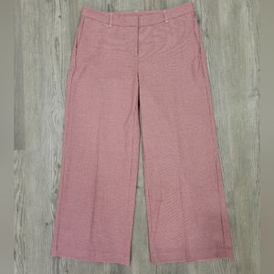 J. Jill Red and White Cropped Wide-Leg Pants